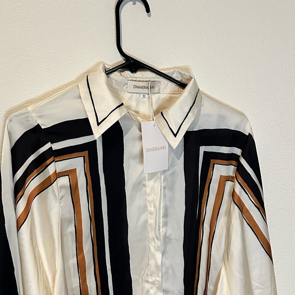 Zimmermann Women's Tunic - Black, White, and Tan Stripes